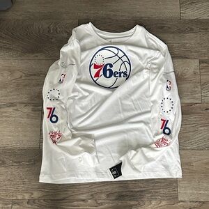 Philadelphia 76ers White Long-Sleeve Mens Tee